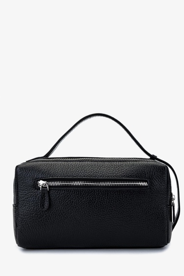  Valmenti Erkek Hakiki Deri Siyah Floter El Çantası