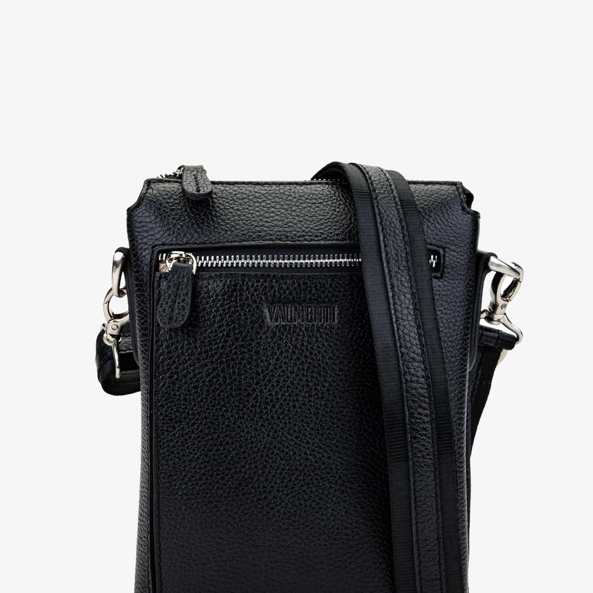 Valmenti Erkek Hakiki Deri Siyah Floter Postacı Çanta