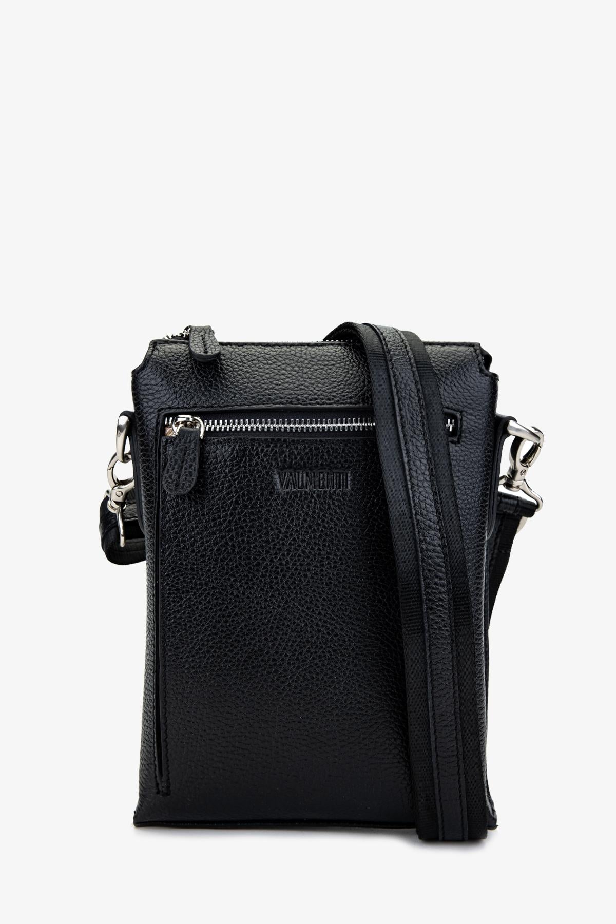  Valmenti Erkek Hakiki Deri Siyah Floter Postacı Çanta