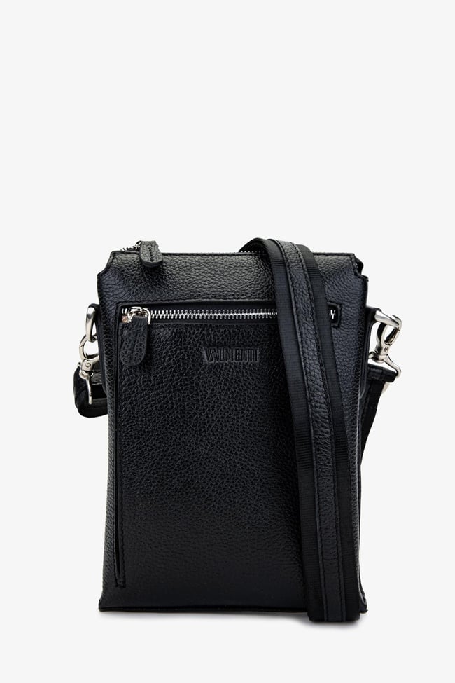  Valmenti Erkek Hakiki Deri Siyah Floter Postacı Çanta