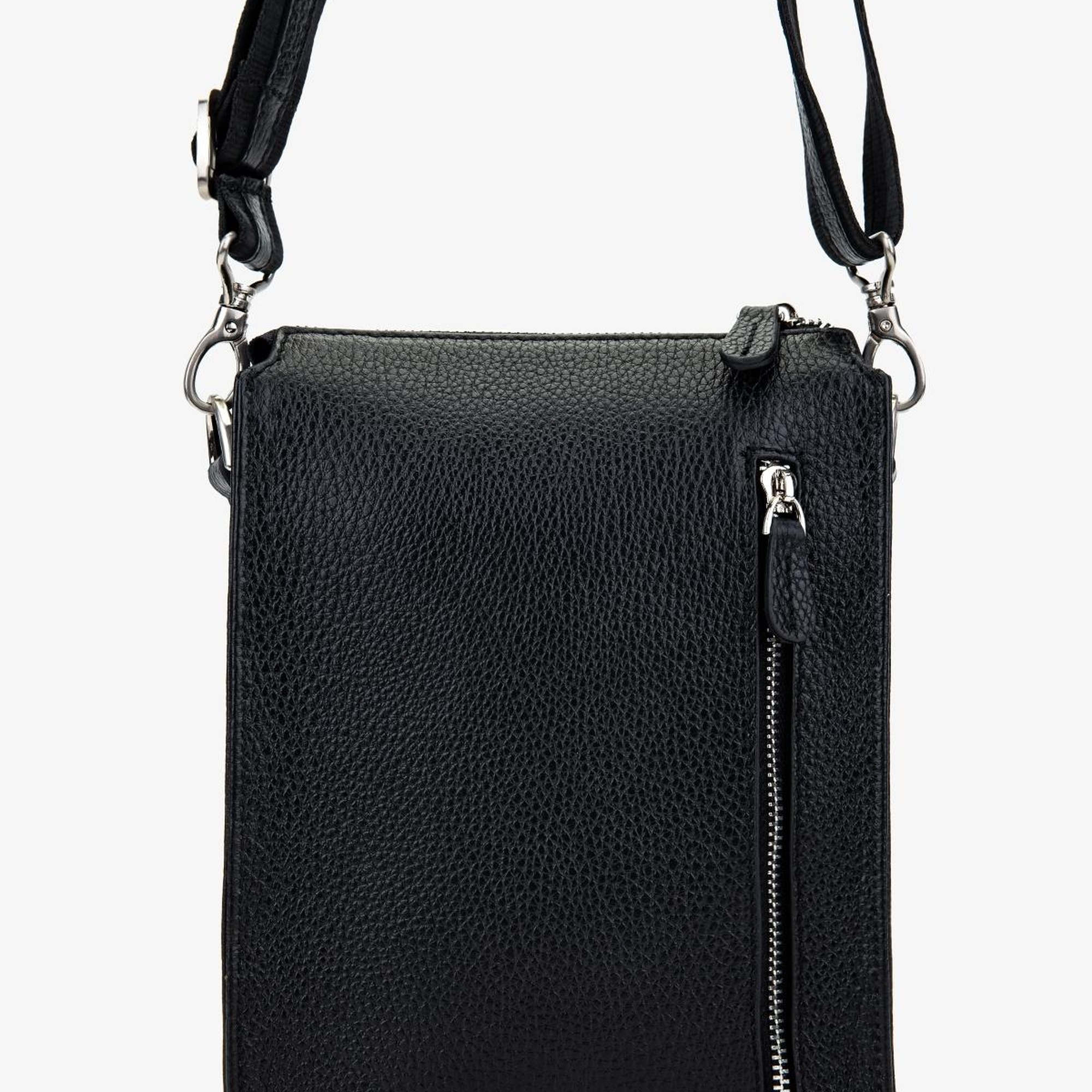 Valmenti Erkek Hakiki Deri Siyah Floter Postacı Çanta