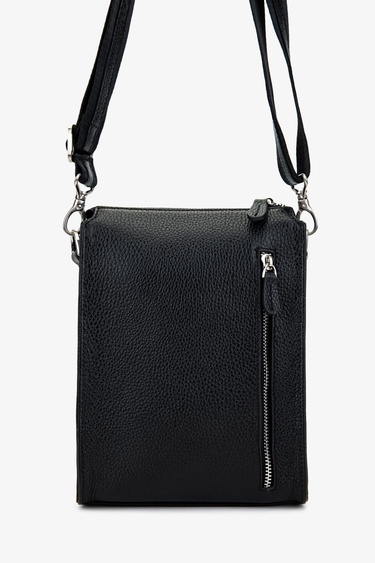  Valmenti Erkek Hakiki Deri Siyah Floter Postacı Çanta