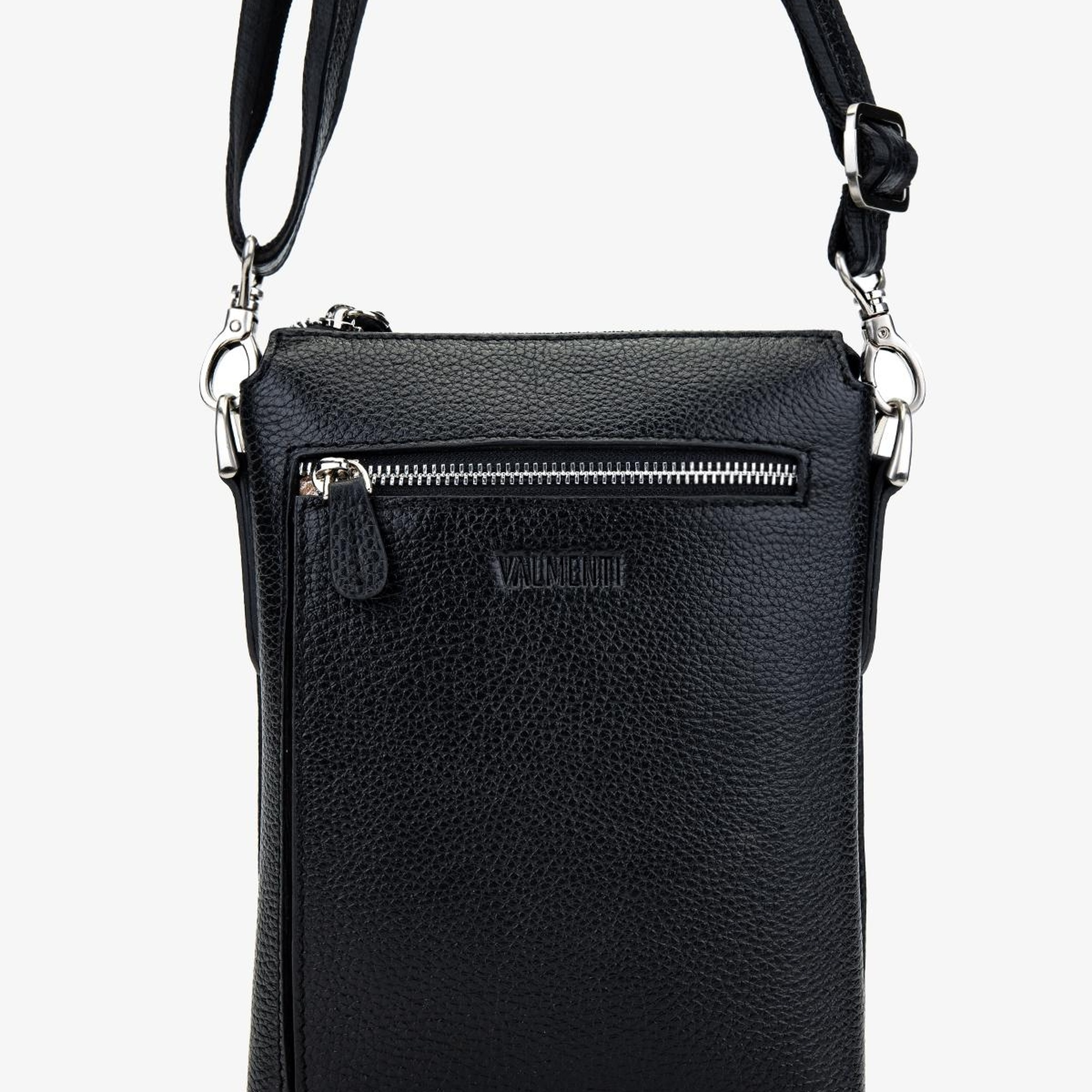 Valmenti Erkek Hakiki Deri Siyah Floter Postacı Çanta