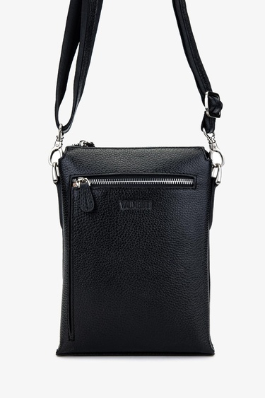  Valmenti Erkek Hakiki Deri Siyah Floter Postacı Çanta