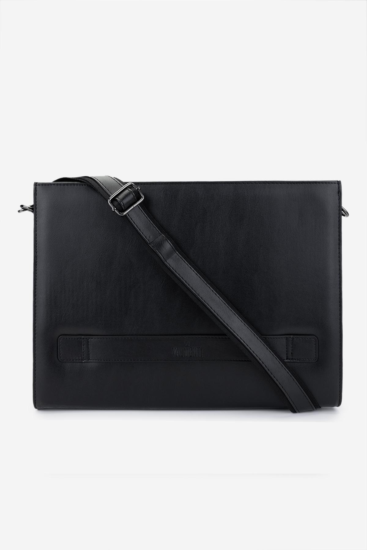  Valmenti Unisex Vegan Siyah Evrak Çantası