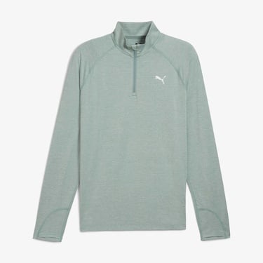  Puma Run Veloty Cldspn 1/4 Zip Erkek Yeşil Sweatshirt