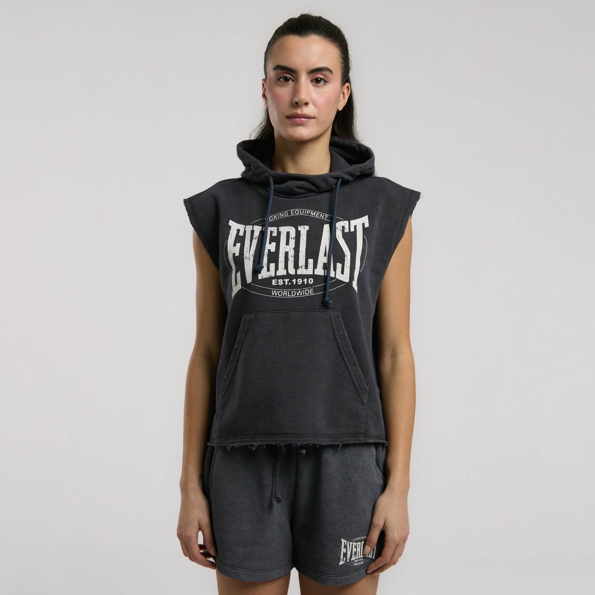 Everlast Authentic Boxing Oversize Kadın Gri Sweatshirt