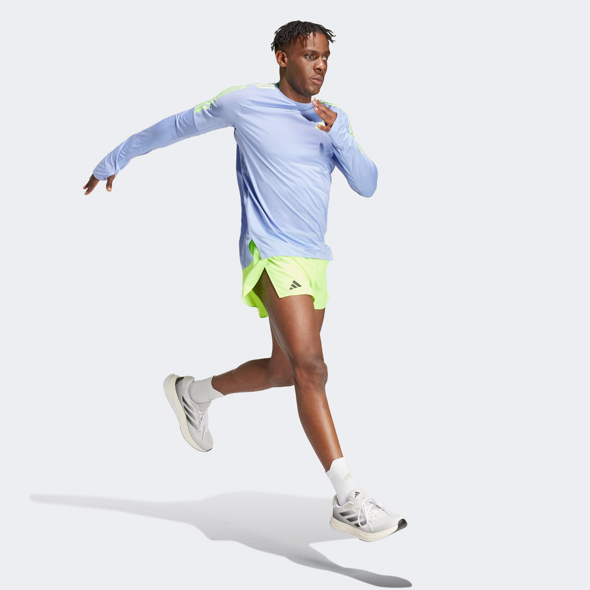 adidas Adizero Essentials Split Erkek Yeşil Koşu Şortu