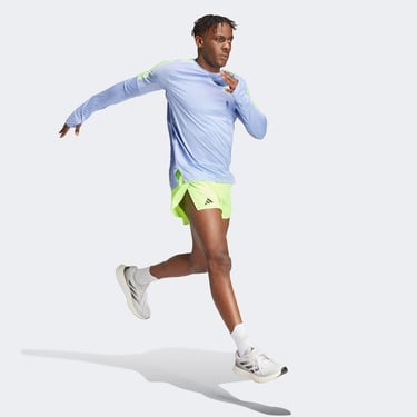  adidas Adizero Essentials Split Erkek Yeşil Koşu Şortu