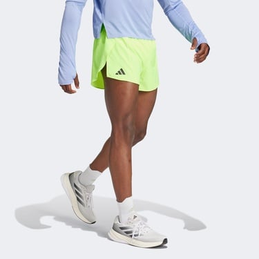  adidas Adizero Essentials Split Erkek Yeşil Koşu Şortu