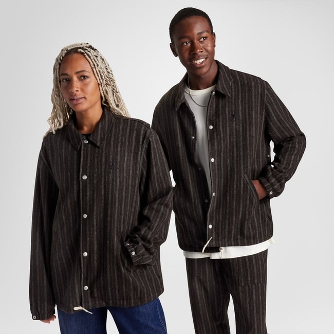  Converse Unisex Çizgili Kahverengi Ceket