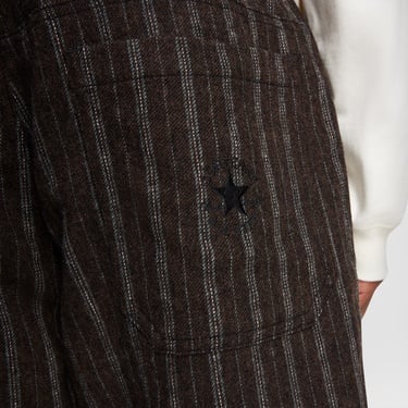  Converse Unisex Loose Fit Çizgili Kahverengi Pantolon