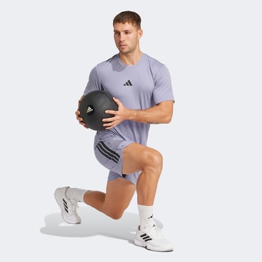  adidas Power 3 Stripes Erkek Mor Antrenman T-Shirt