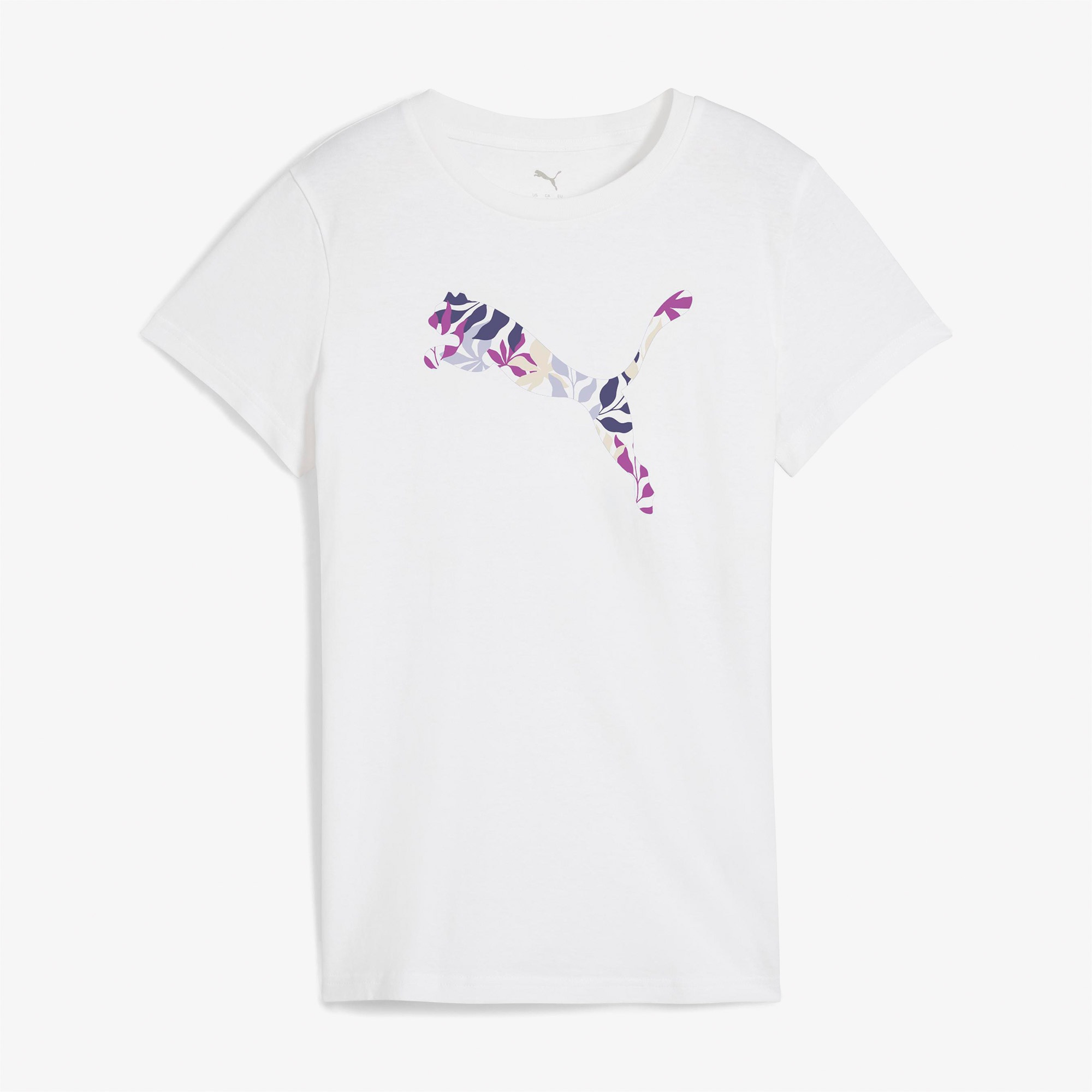 Puma Graphics Floral Cat Logo Kadın Beyaz T-Shirt