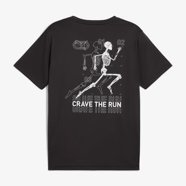  Puma Graphics Skeleton Run Erkek Siyah T-Shirt