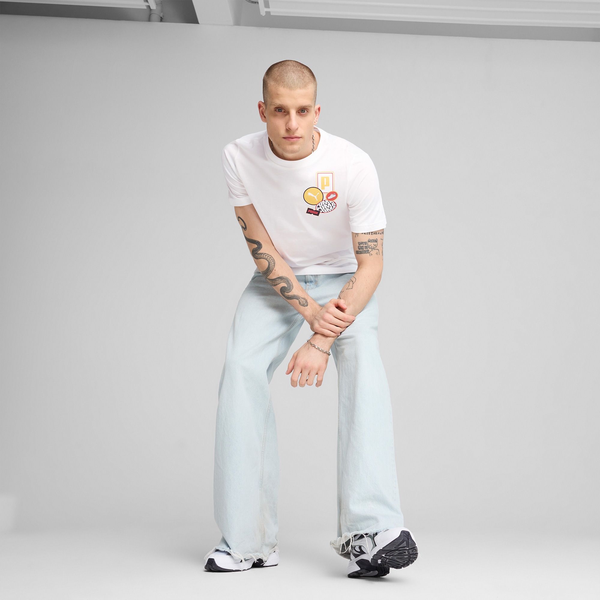 Puma Graphics icon Erkek Beyaz T-Shirt