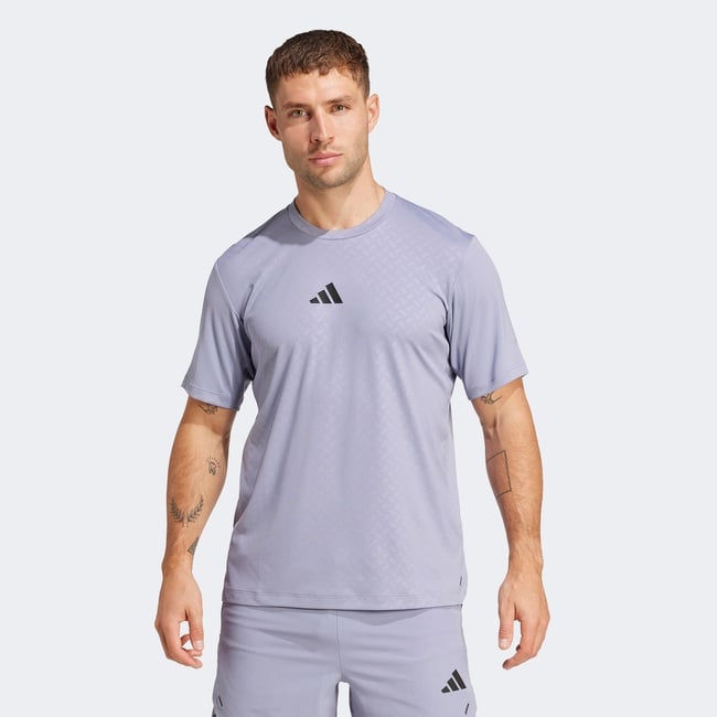  adidas Power 3 Stripes Erkek Mor Antrenman T-Shirt