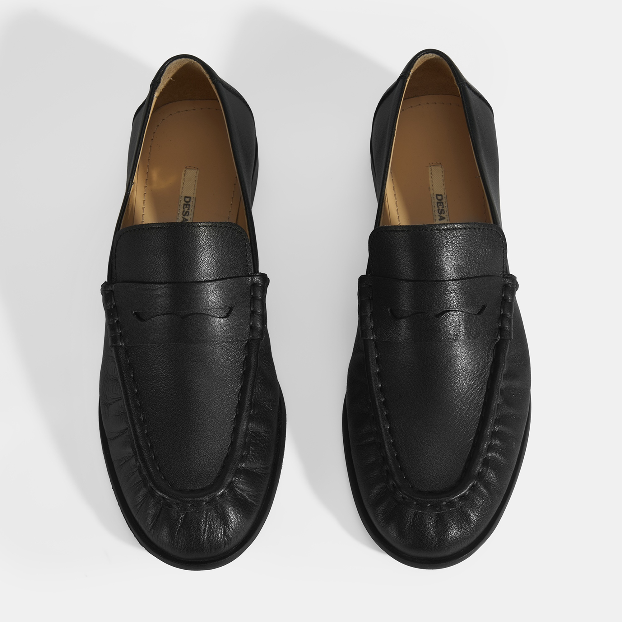 Kadın Siyah Slip-On Deri Loafer