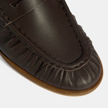  Kadın Kahve Slip-On Deri Loafer
