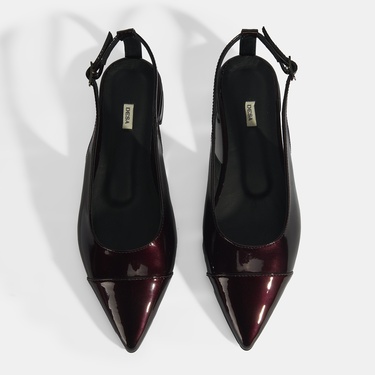  Kadın Bordo Ayarlanabilir Tokalı Rugan Babet