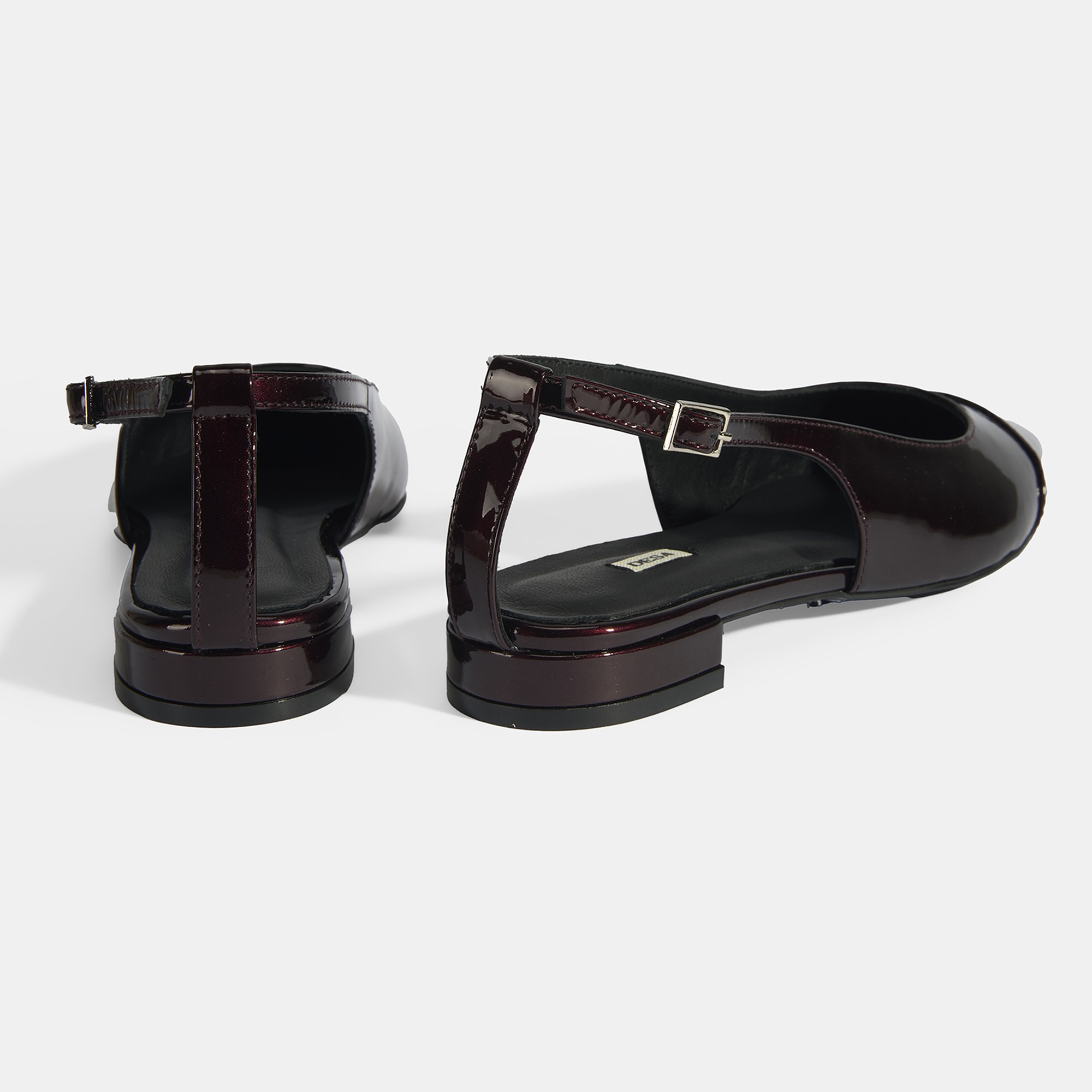 Kadın Bordo Ayarlanabilir Tokalı Rugan Babet