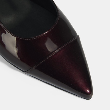  Kadın Bordo Ayarlanabilir Tokalı Rugan Babet