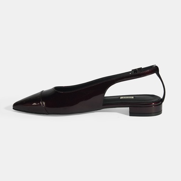  Kadın Bordo Ayarlanabilir Tokalı Rugan Babet