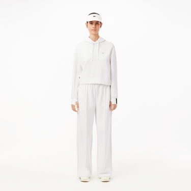  Kadın Relaxed Fit Kapüşonlu Beyaz Sweatshirt