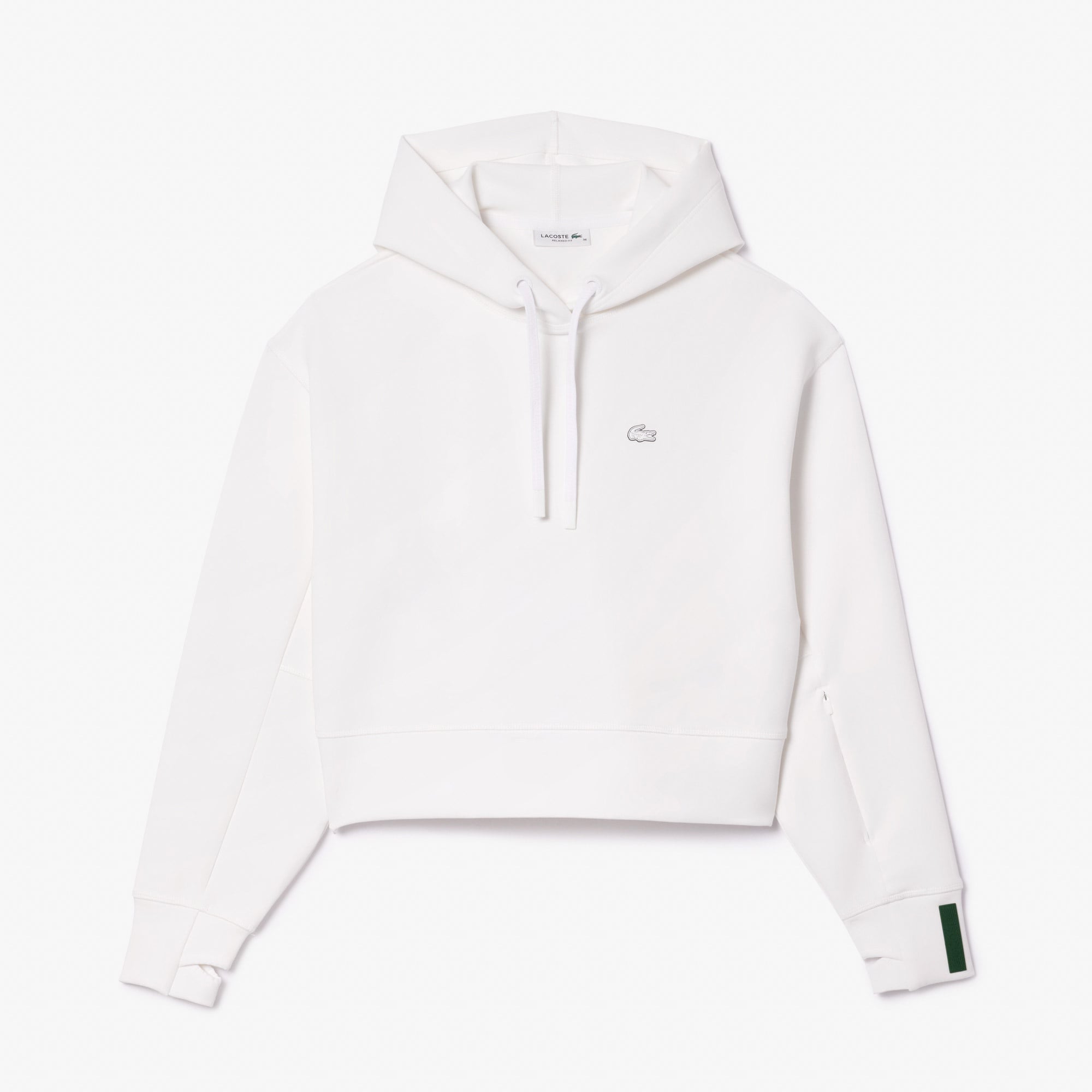 Lacoste Kadın Relaxed Fit Kapüşonlu Beyaz Sweatshirt