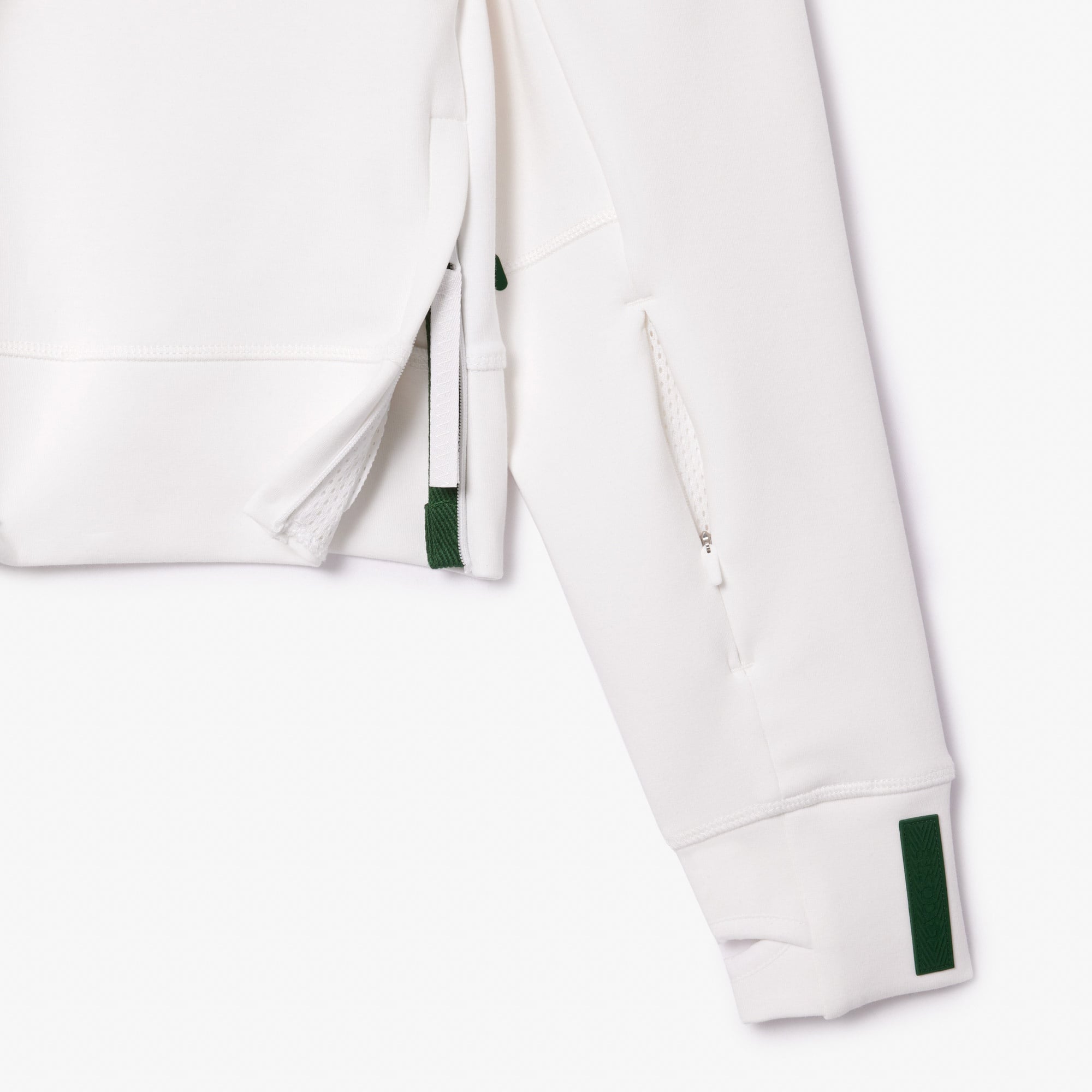 Lacoste Kadın Relaxed Fit Kapüşonlu Beyaz Sweatshirt