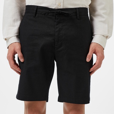  Erkek Regular Fit Siyah Bermuda Şort