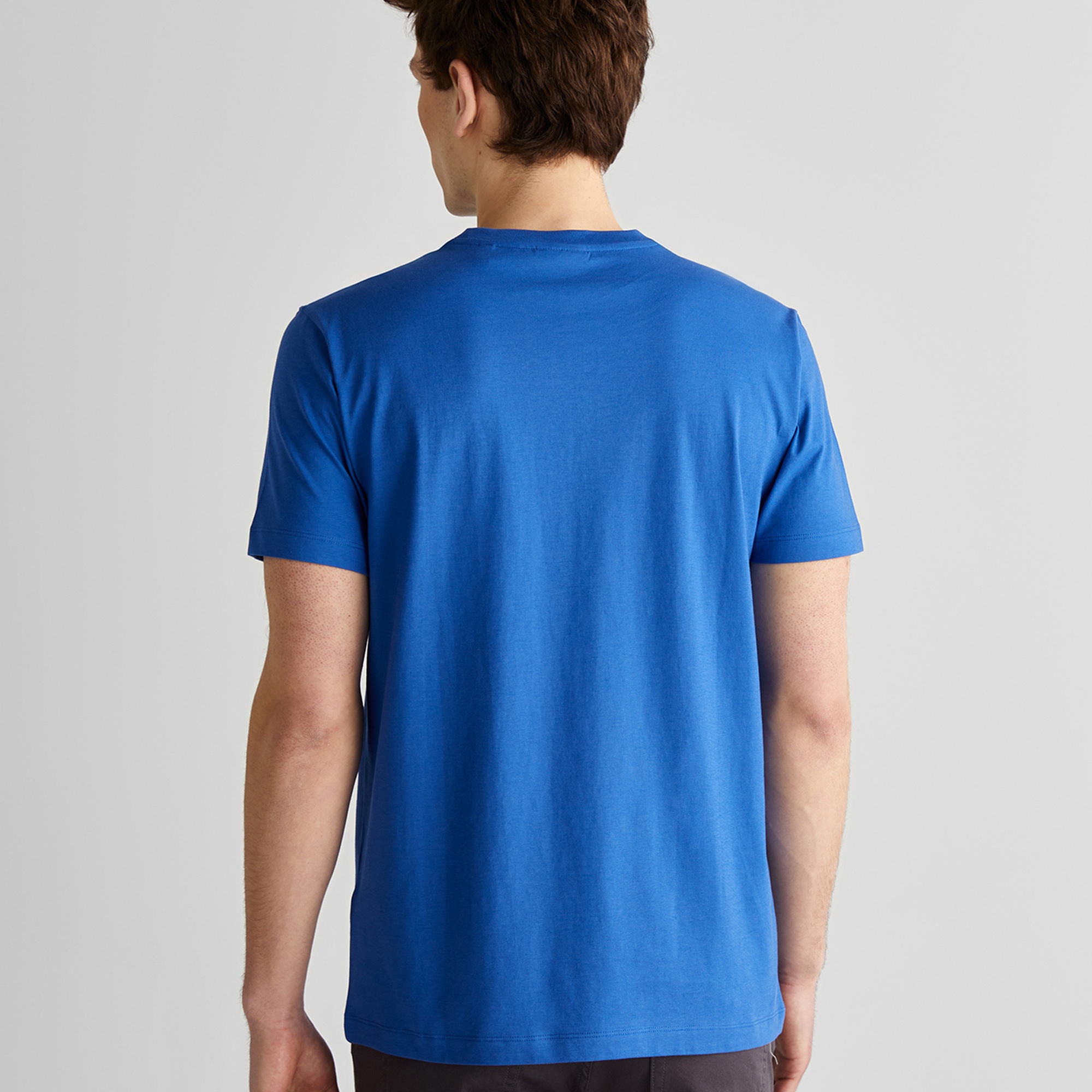GANT Erkek Lacivert Regular Fit Bisiklet Yaka Logolu T-Shirt