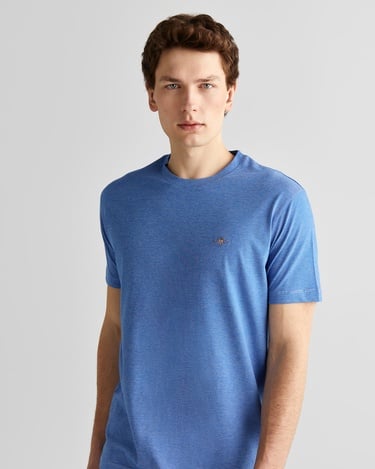  GANT Erkek Mavi Regular Fit Bisiklet Yaka Çizgili T-Shirt