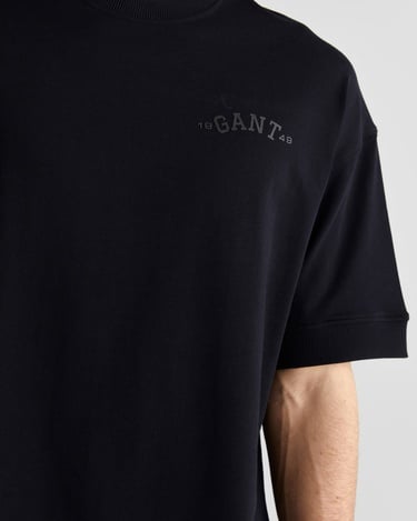  GANT Erkek Siyah Orijinal Fit Bisiklet Yaka Logolu T-Shirt