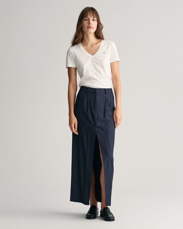  GANT Kadın Beyaz Regular Fit V Yaka T-Shirt