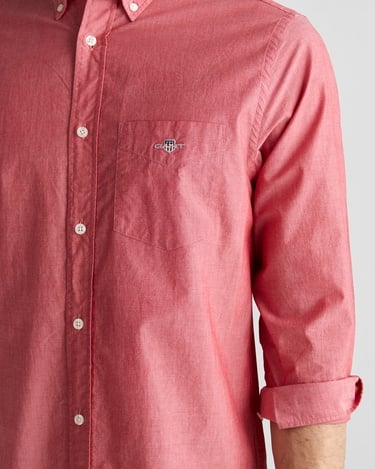  GANT Erkek Kırmızı Regular Fit Düğmeli Yaka Poplin Gömlek