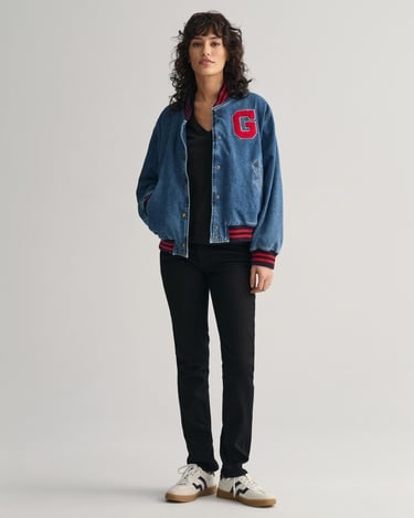  GANT Kadın Siyah Regular Fit V Yaka T-Shirt