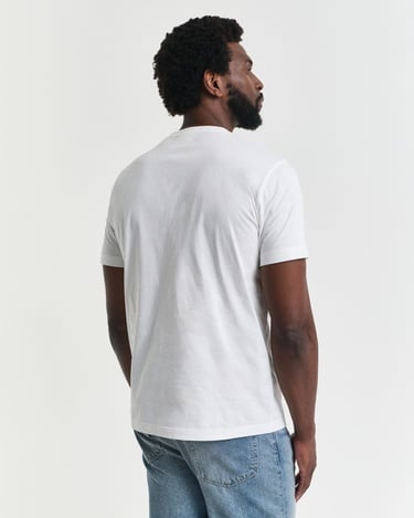  GANT Erkek Krem Regular Fit Bisiklet Yaka Logolu T-Shirt
