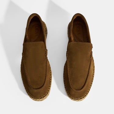  Erkek Taba Slip-On Süet Espadril