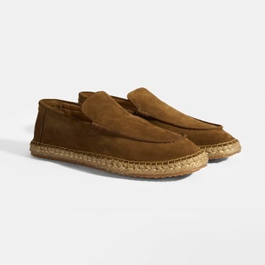  Erkek Taba Slip-On Süet Espadril