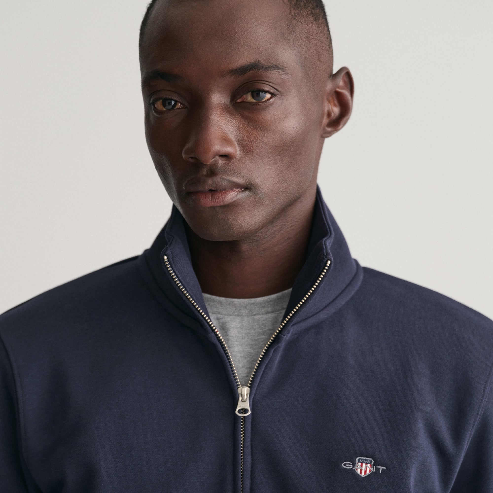 GANT Erkek Lacivert Regular Fit Fermuarlı Sweatshirt