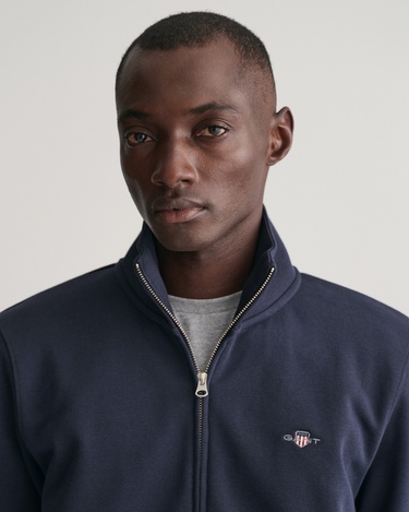  GANT Erkek Lacivert Regular Fit Fermuarlı Sweatshirt