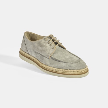  Erkek Gri Örgü Detaylı Bağcıklı Günlük Ayakkabı