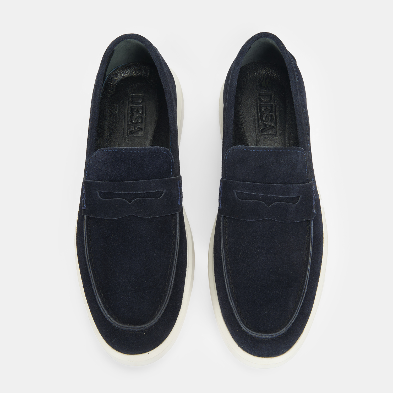 Erkek Lacivert Slip-On Süet Loafer