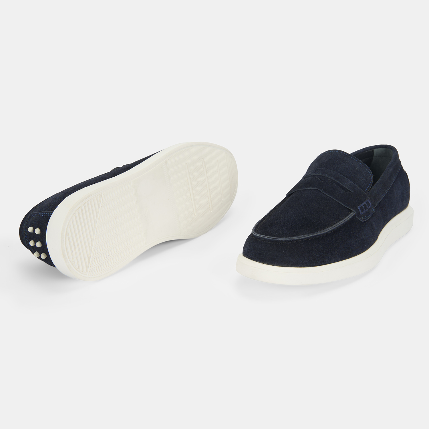 Erkek Lacivert Slip-On Süet Loafer