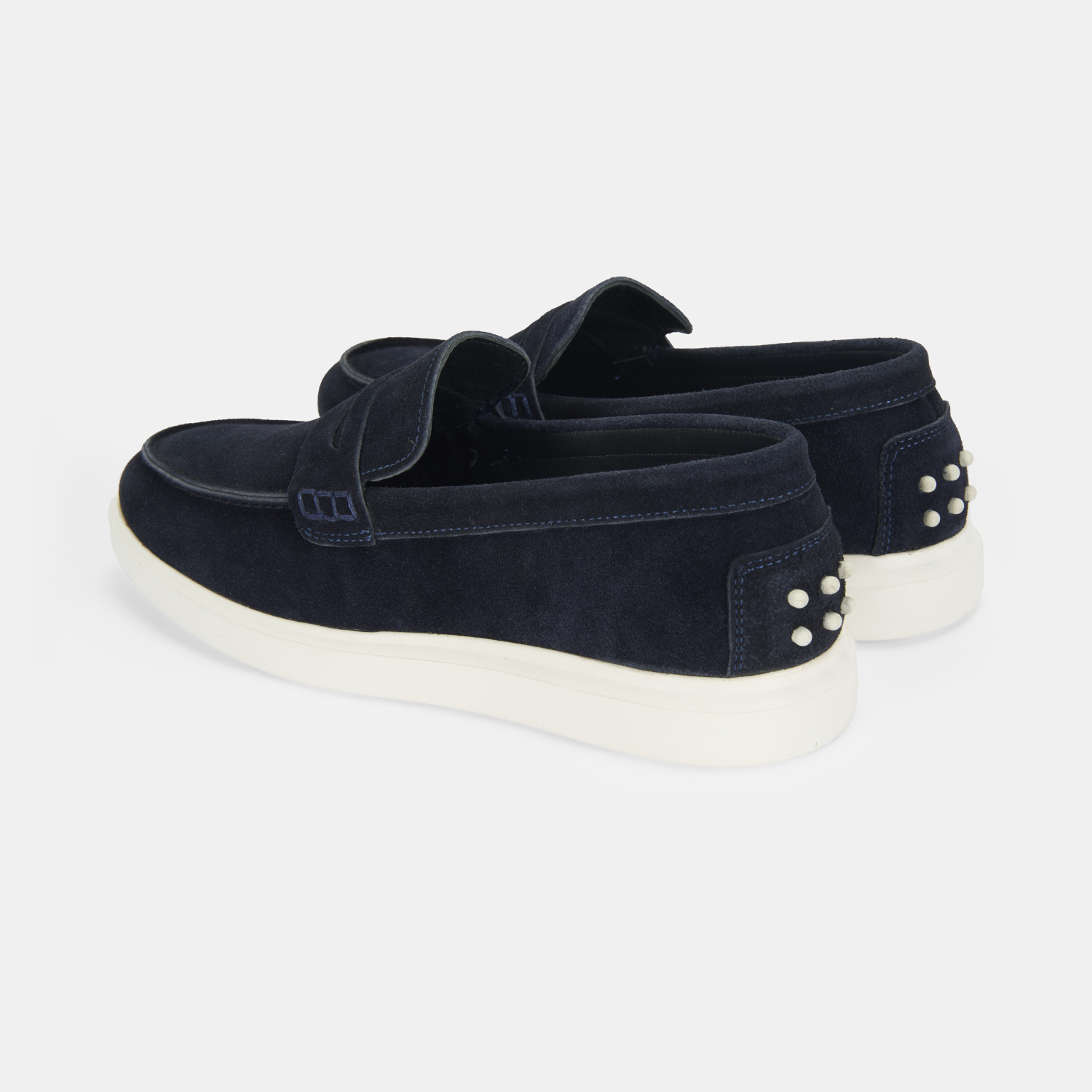  Erkek Lacivert Slip-On Süet Loafer