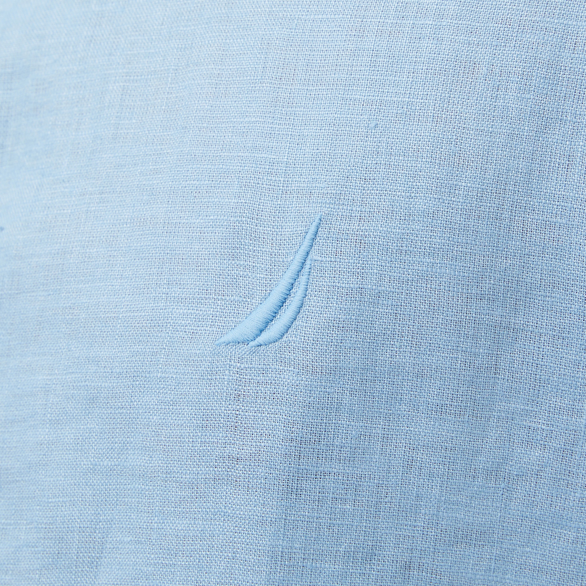 Nautica Erkek Mavi Classic Fit Keten Gömlek