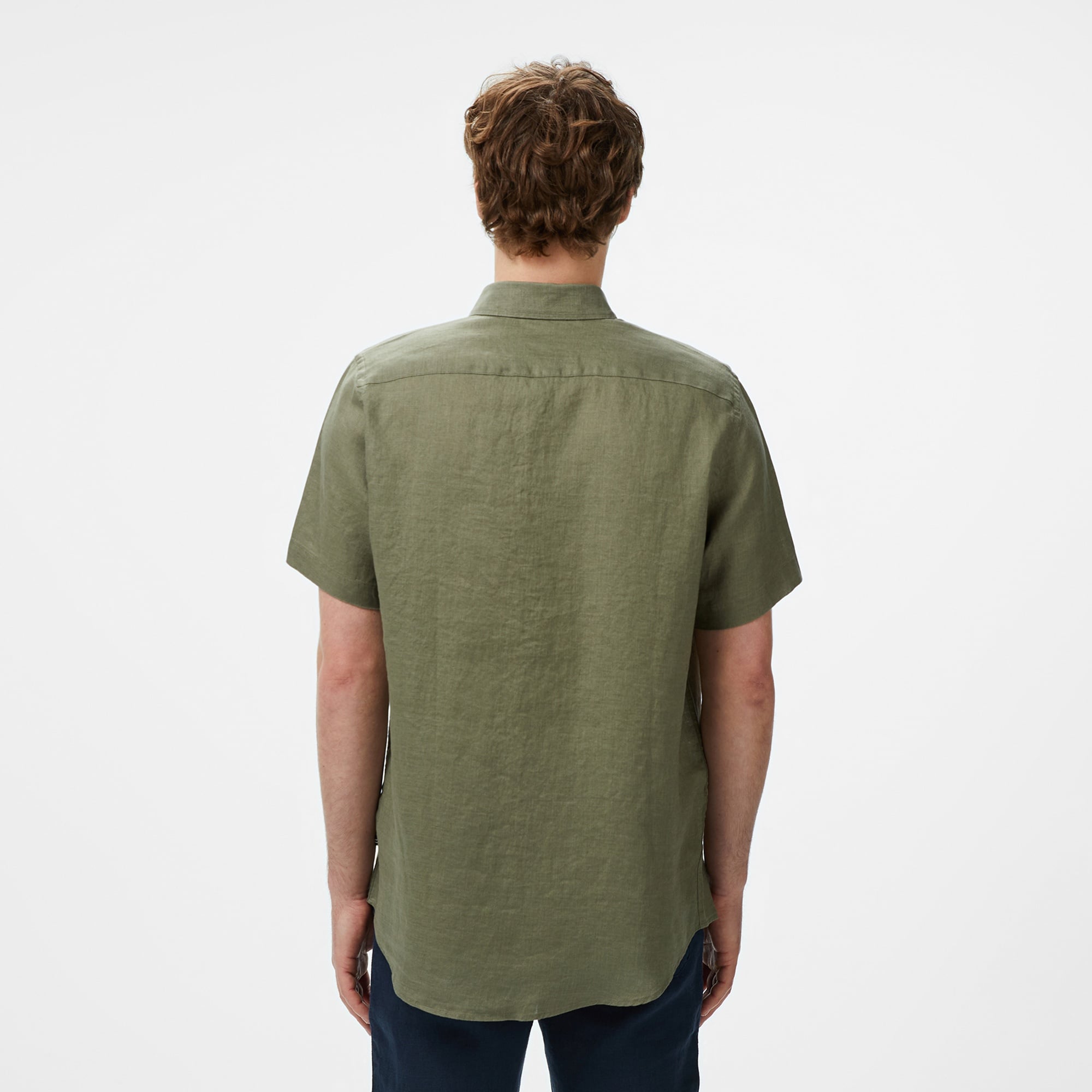 Nautica Erkek Haki Classic Fit Keten Gömlek