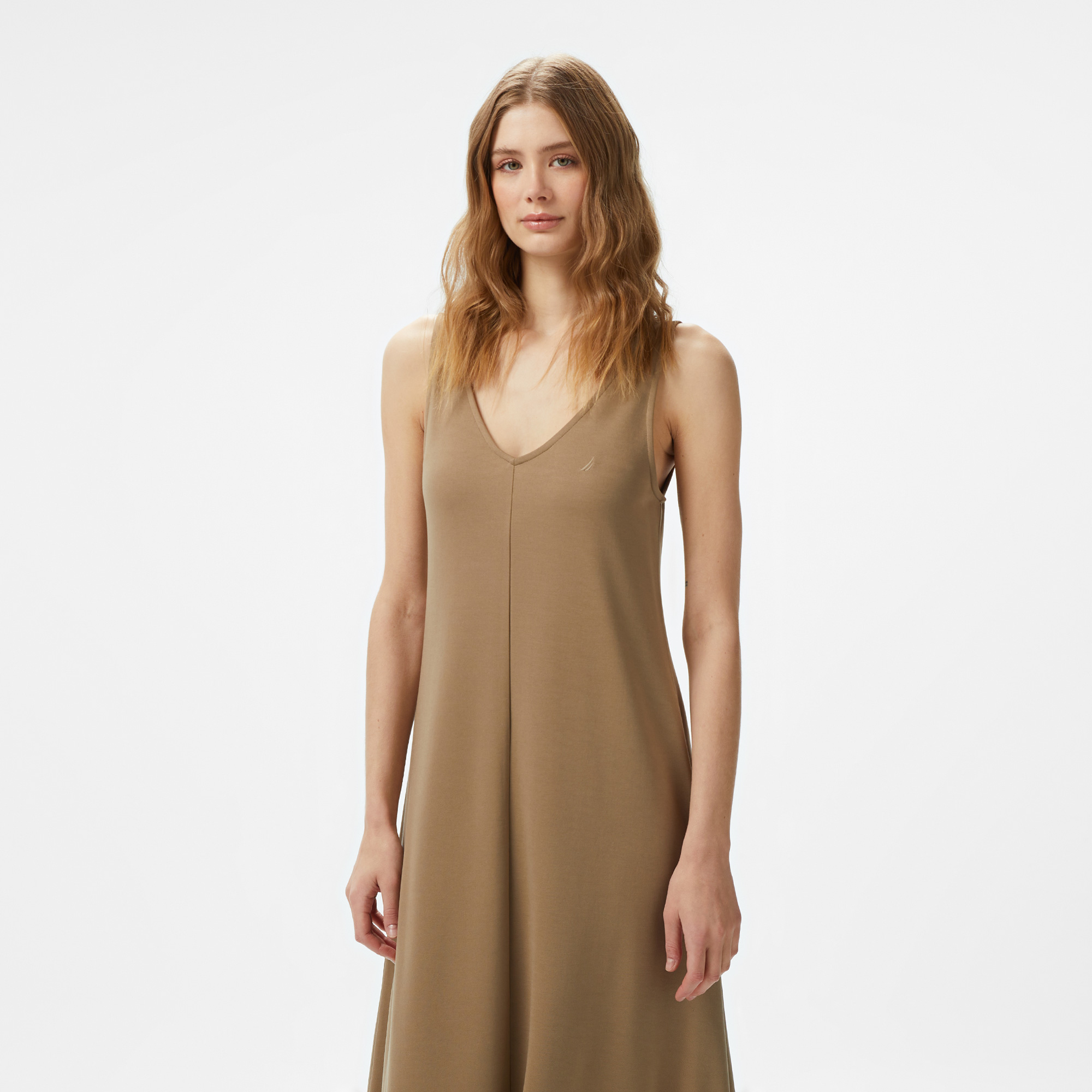  Nautica Kadın Yeşil V Yaka Kolsuz Elbise