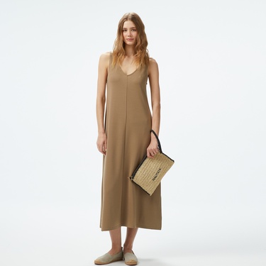  Nautica Kadın Yeşil V Yaka Kolsuz Elbise